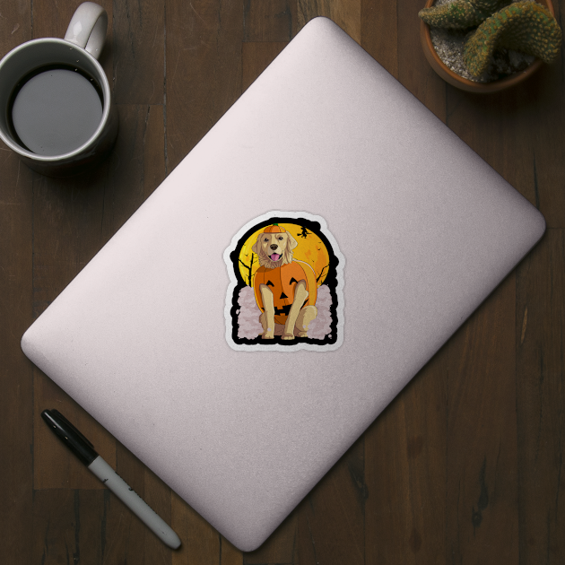 Golden Retriever Happy Halloween Pumpkin by Noseking